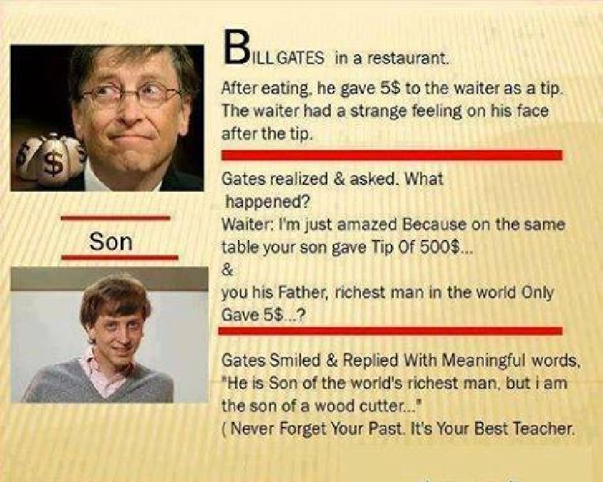 Histoire drôle – Bill Gates et le serveur d’un restaurant!