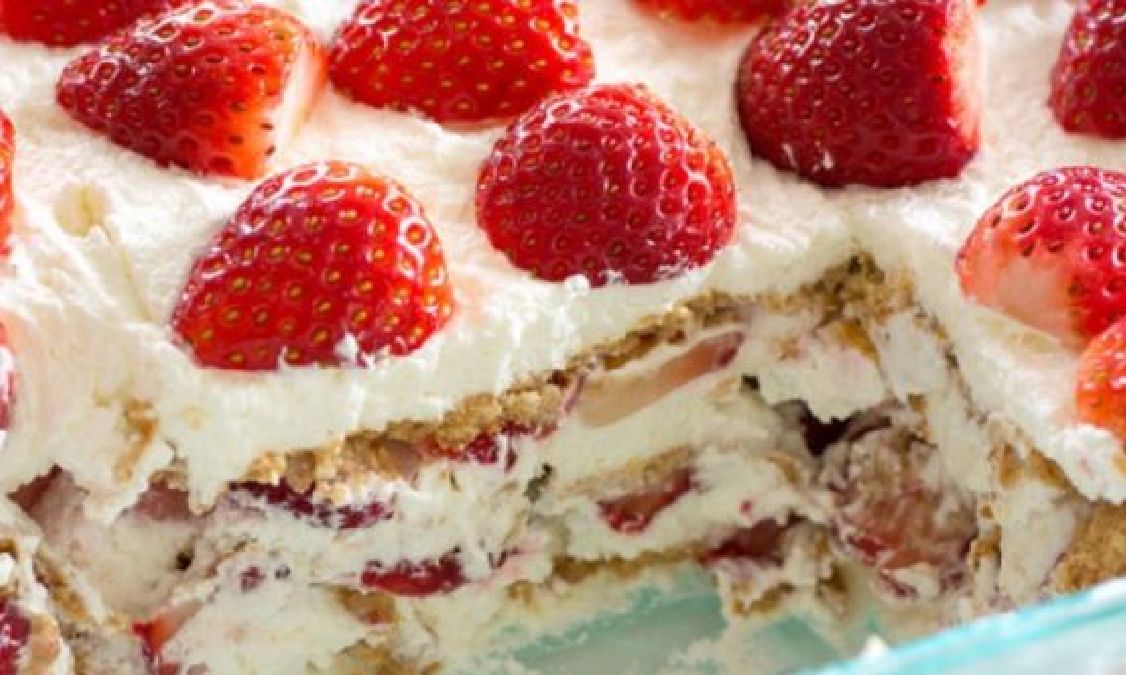 Coup de coeur des desserts sans cuisson: Le gâteau graham et fraises