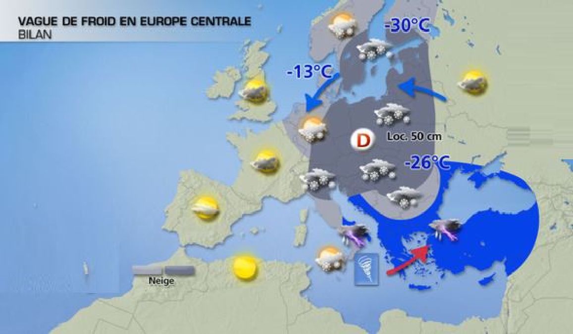 Jusqu’à -25°C Météo France annonce un froid « glacial » jusqu’à la fin du mois